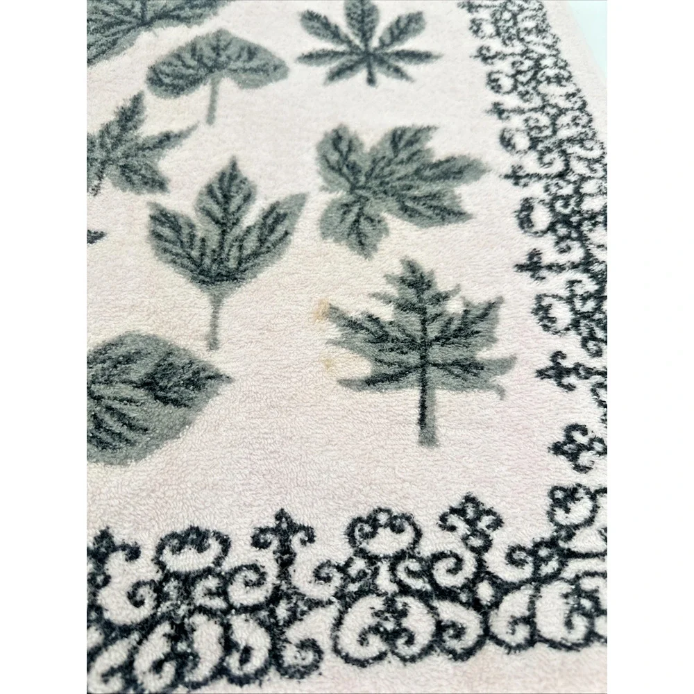 Vintage Spunwell Towel Set Bath, Wash,Hand Towel Pink Leaves Black Scrollwork